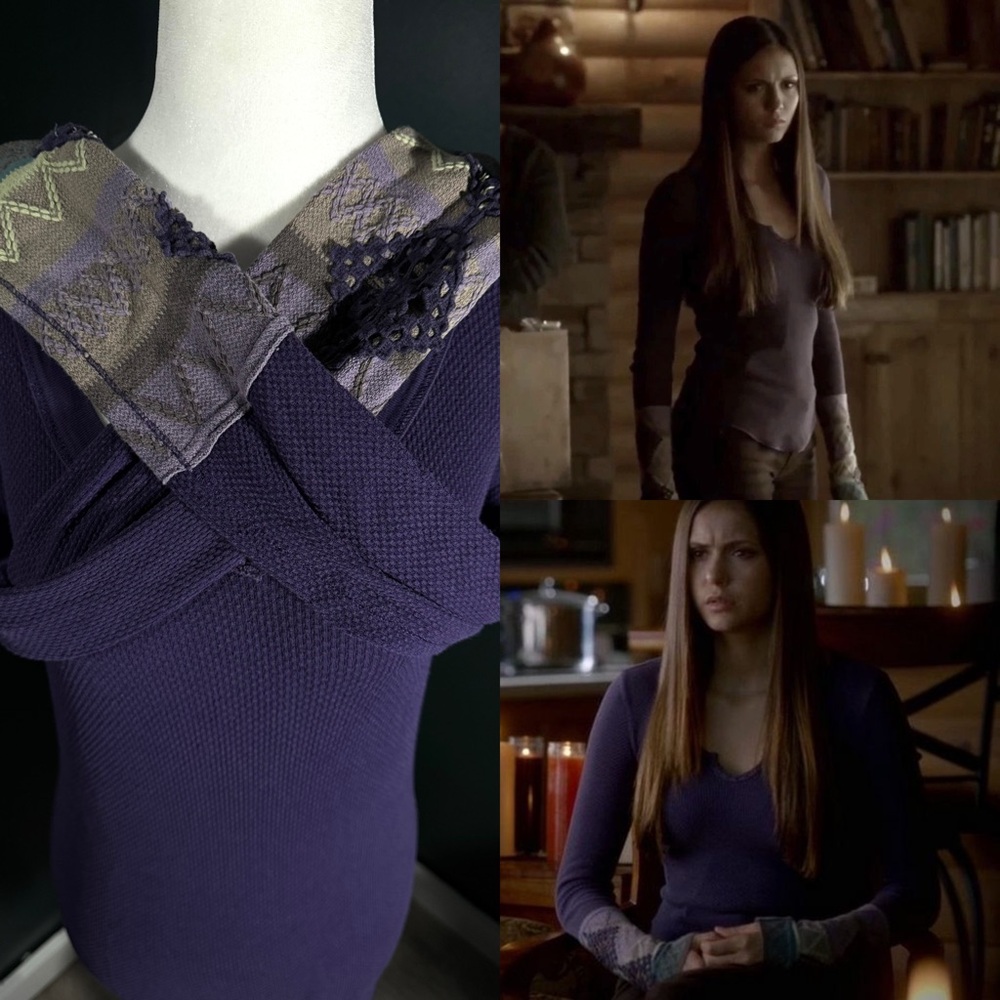 Free People • Kombucha Cuff Knit Thermal Embroidered ASO Elena Gilbert
